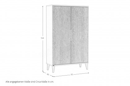 Jonte von Paidi - Kleiderschrank Tiny 2T Japandi-Style ca. 164 cm hoch