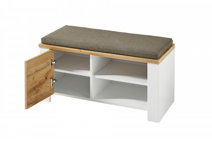Materio 6011 von Innostyle - Garderobenbank in Weiß/ Eiche Altholz
