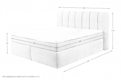 Gibson 6 von ED-Lifestyle - Boxspringbett 180 grey