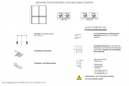 Las Vegas von Wiemann - ca. 150 cm breiter Schweber champagner - Eiche