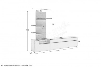 Credenza-living von SCHÖNER WOHNEN - Wohnwand CR01 weiß/ Wildeiche