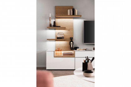 Credenza-living von SCHÖNER WOHNEN - Wohnwand CR01 weiß/ Wildeiche