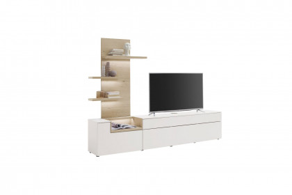 Credenza-living von SCHÖNER WOHNEN - Wohnwand CR01 weiß/ Wildeiche
