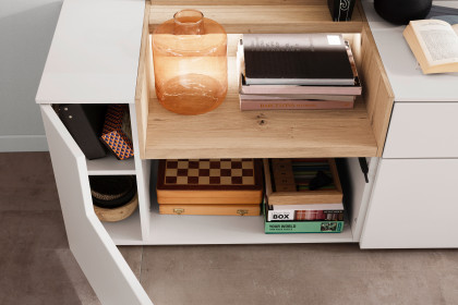 Credenza-living von SCHÖNER WOHNEN - Wohnwand CR01 weiß/ Wildeiche
