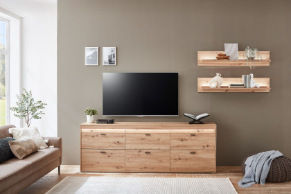Boca von IDEAL Möbel - Wohnwand Eiche mit zwei Wandboards