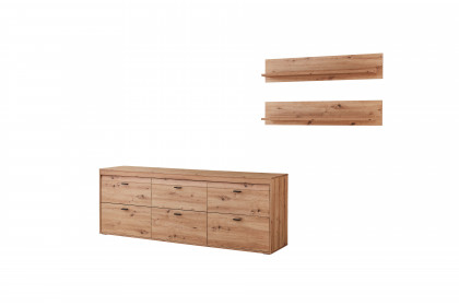 Boca von IDEAL Möbel - Wohnwand Eiche mit zwei Wandboards