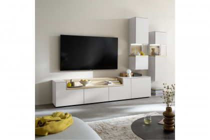 Credenza-living von SCHÖNER WOHNEN - Wohnwand CR02 weiß/ Wildeiche