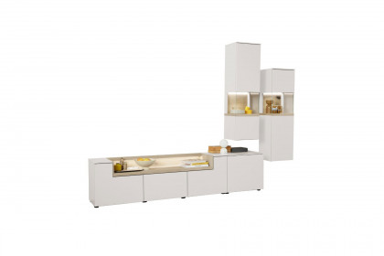 Credenza-living von SCHÖNER WOHNEN - Wohnwand CR02 weiß/ Wildeiche