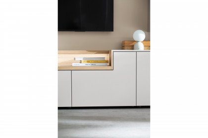 Credenza-living von SCHÖNER WOHNEN - Wohnwand CR02 weiß/ Wildeiche