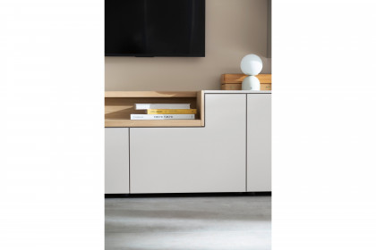 Credenza-living von SCHÖNER WOHNEN - Wohnwand CR02 weiß/ Wildeiche