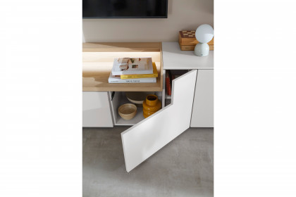 Credenza-living von SCHÖNER WOHNEN - Wohnwand CR02 weiß/ Wildeiche