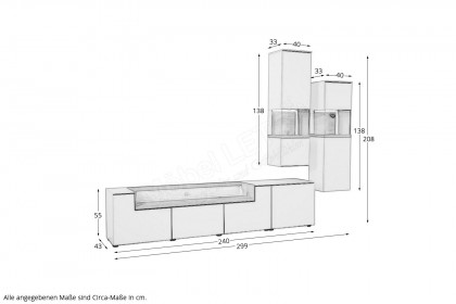 Credenza-living von SCHÖNER WOHNEN - Wohnwand CR02 weiß/ Wildeiche