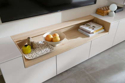 Credenza-living von SCHÖNER WOHNEN - Wohnwand CR02 weiß/ Wildeiche