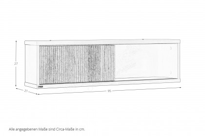 Jonte von Paidi - Wandregal mit Schiebetür cashmere-beige - Stripy-Oak