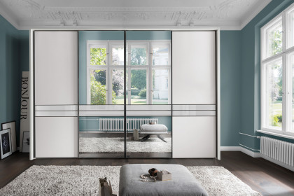 Las Vegas von Wiemann - Synchron-Schwebetürenschrank weiß - Spiegel