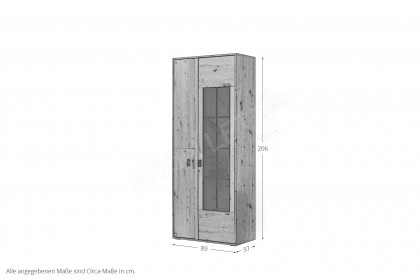 Boca von IDEAL Möbel - Vitrine in Eiche Artisan mit Frontbeleuchtung