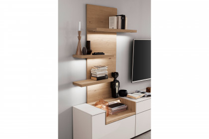 Credenza-living von SCHÖNER WOHNEN - Wandpaneel S660 Wildeichenfurnier