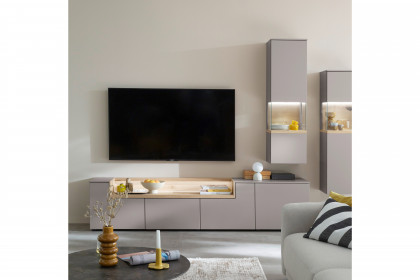 Credenza-living von SCHÖNER WOHNEN - Wohnwand CR02 grau/ Wildeiche
