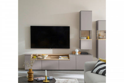 Credenza-living von SCHÖNER WOHNEN - Wohnwand CR02 grau/ Wildeiche