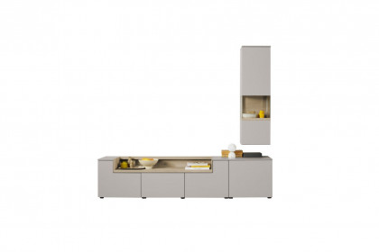 Credenza-living von SCHÖNER WOHNEN - Wohnwand CR02 grau/ Wildeiche