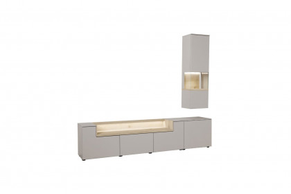 Credenza-living von SCHÖNER WOHNEN - Wohnwand CR02 grau/ Wildeiche