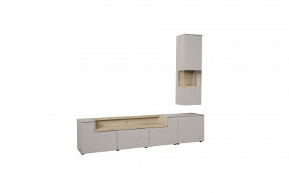 Credenza-living von SCHÖNER WOHNEN - Wohnwand CR02 grau/ Wildeiche
