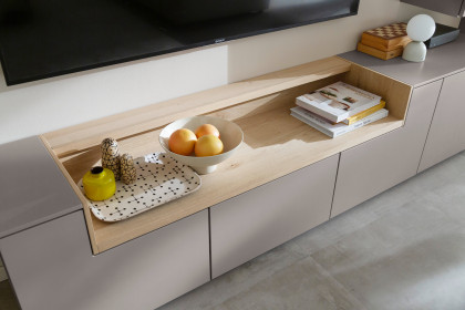 Credenza-living von SCHÖNER WOHNEN - Wohnwand CR02 grau/ Wildeiche