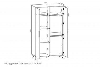 Prizzi von POL Power - 2-türiger Kleiderschrank pastellgrün - Aurum