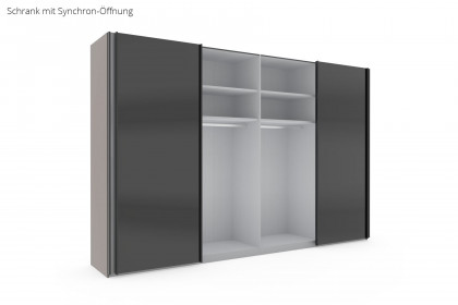 Dubai von Wiemann - Synchron-Schwebetürenschrank Glas grau