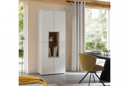 Credenza-living von SCHÖNER WOHNEN - Vitrine S659 weiß/ Wildeiche