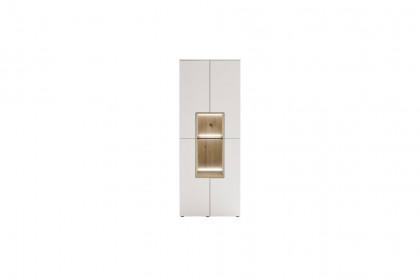 Credenza-living von SCHÖNER WOHNEN - Vitrine S659 weiß/ Wildeiche