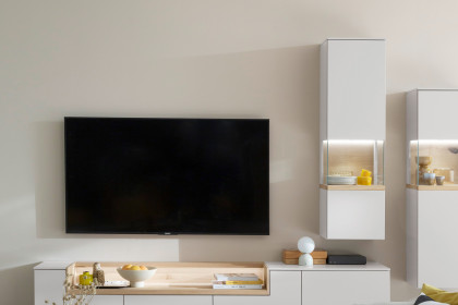 Credenza-living von SCHÖNER WOHNEN - Hängevitrine S614 weiß/ Wildeiche
