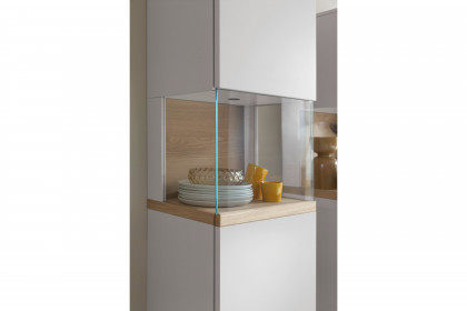 Credenza-living von SCHÖNER WOHNEN - Hängevitrine S614 weiß/ Wildeiche
