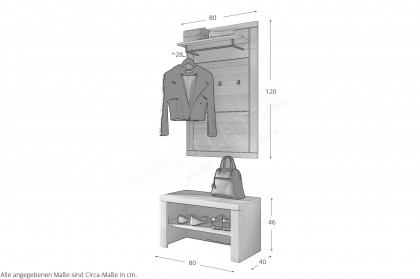 Brest von Elfo Möbel - Garderobenset in Kernbuche