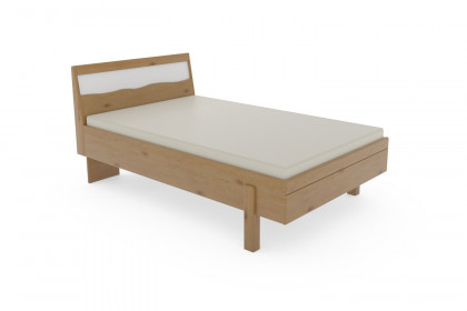 Incasa Albero von Decker - Bett Eiche mit satiniertem Glas-Akzent & Baumkante