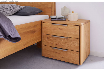 Incasa Albero von Decker - Bett Eiche mit satiniertem Glas-Akzent & Baumkante