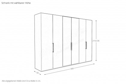 Dubai von Wiemann - Schrank Glas kieselgrau - Parsolglas grau