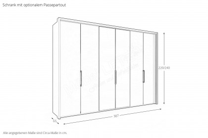 Dubai von Wiemann - Schrank Glas kieselgrau - Parsolglas grau