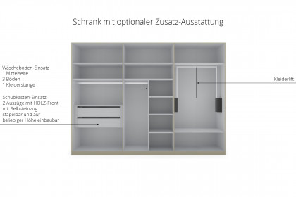 Dubai von Wiemann - Schrank Glas kieselgrau - Parsolglas grau