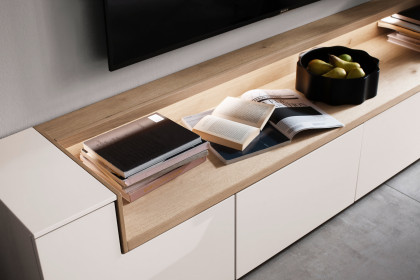 Credenza-living von SCHÖNER WOHNEN - Lowboard S606 weiß/ Wildeiche