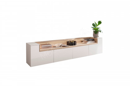 Credenza-living von SCHÖNER WOHNEN - Lowboard S606 weiß/ Wildeiche