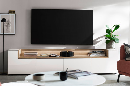 Credenza-living von SCHÖNER WOHNEN - Lowboard S606 weiß/ Wildeiche