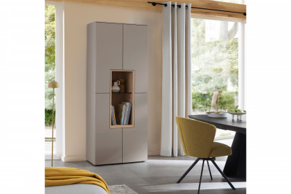 Credenza-living von SCHÖNER WOHNEN - Vitrine S659 grau/ Wildeiche
