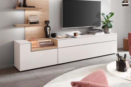 Credenza-living von SCHÖNER WOHNEN - Lowboard S609 weiß/ Wildeiche