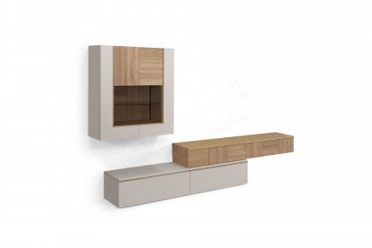 V/lacera living von Voglauer - Wohnwand in Lack taupe und geölte Wildeiche