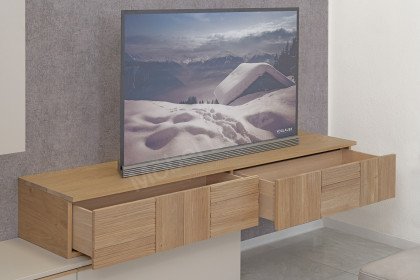 V/lacera living von Voglauer - Wohnwand in Lack taupe und geölte Wildeiche