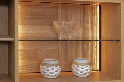 V/lacera living von Voglauer - Wohnwand in Lack taupe und geölte Wildeiche