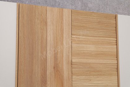 V/lacera living von Voglauer - Wohnwand in Lack taupe und geölte Wildeiche