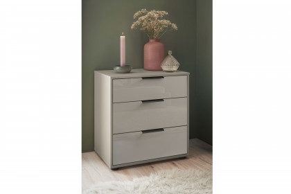 Dubai von Wiemann - Nachttisch Glas kieselgrau mit Höhe ca. 63 cm