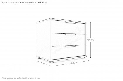 Dubai von Wiemann - Nachtkonsole graphit ca. 48 cm hoch